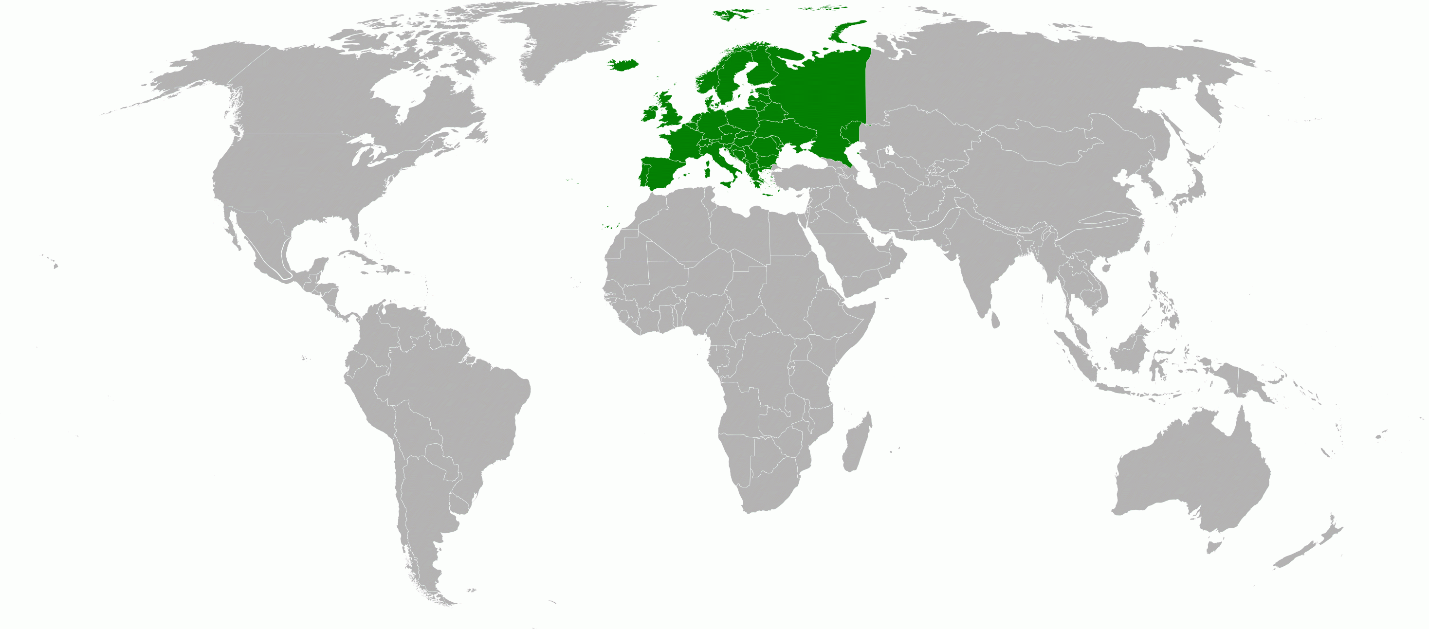 World distribution of Hedychridium viridicupreum