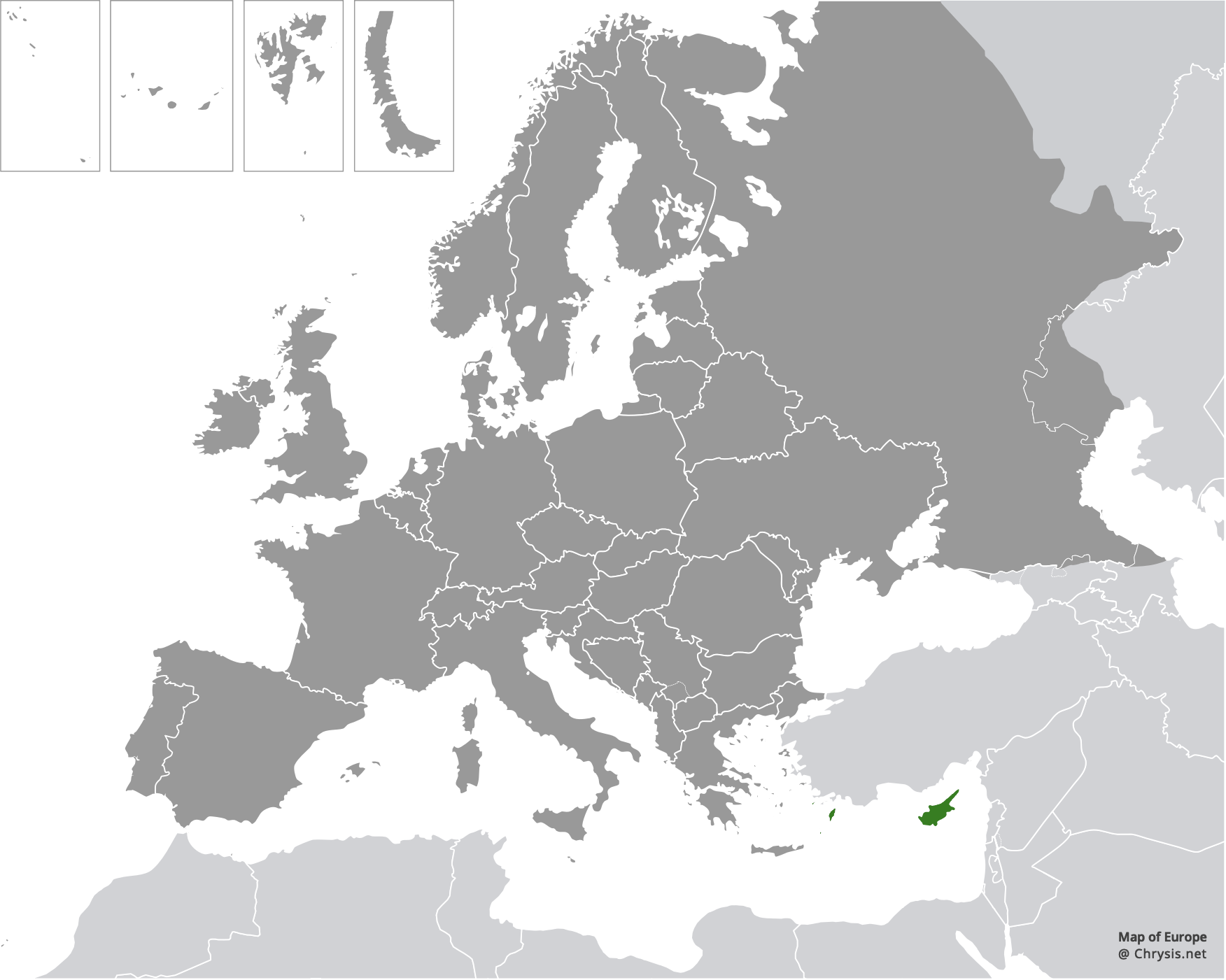 European distribution of Hedychrum aureicolle rhodicyprium Linsenmaier, 1987