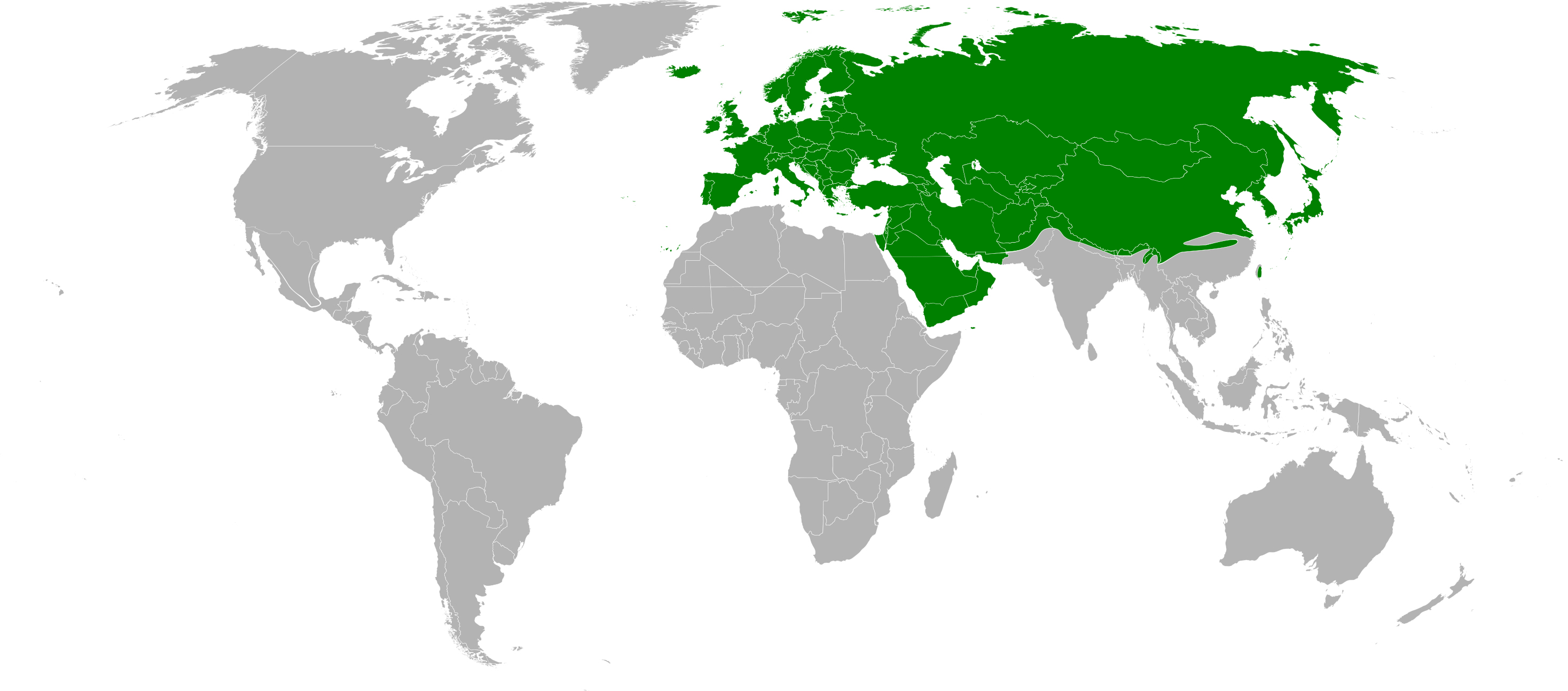 World distribution of Chrysis pyrrhina serena