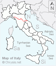 Italian distribution of Chrysis chinensis