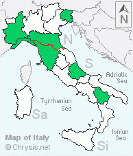 Italian distribution of Chrysis coeruleiventris