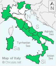 Italian distribution of Chrysis elegans