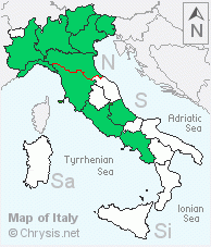 Italian distribution of Chrysis marginata aliunda