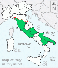 Italian distribution of Chrysura filiformis