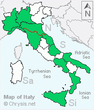Italian distribution of Chrysura rufiventris