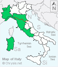 Italian distribution of Colpopyga flavipes