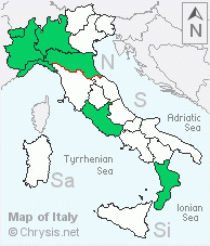 Italian distribution of Hedychridium rossicum
